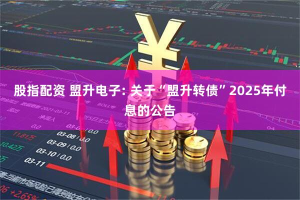 股指配资 盟升电子: 关于“盟升转债”2025年付息的公告